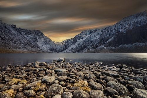 Winterlandschap op de Lofoten in Noorwegen