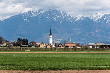 Bled, Slovenia, 04 11 2018: View over the Slovenian countryside, van Werner Lerooy