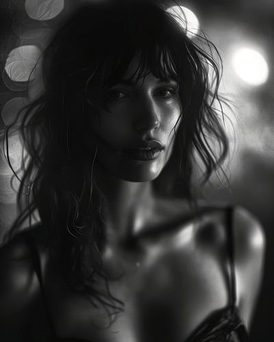 Stijlvol boudoir portret in zwart-wit