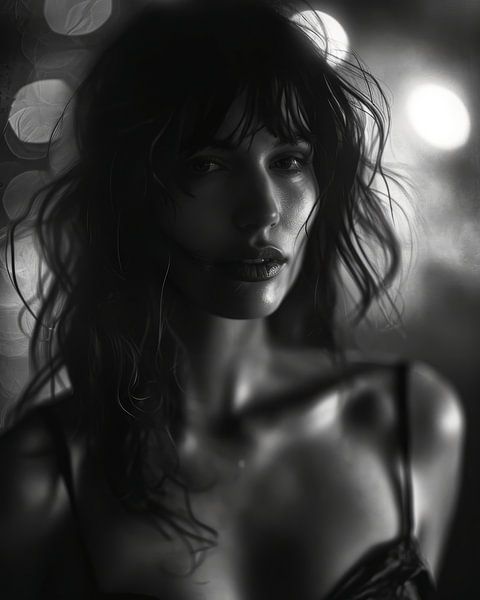 Stijlvol boudoir portret in zwart-wit van Carla Van Iersel
