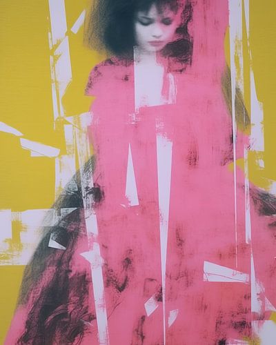Moderne collage in neon roze