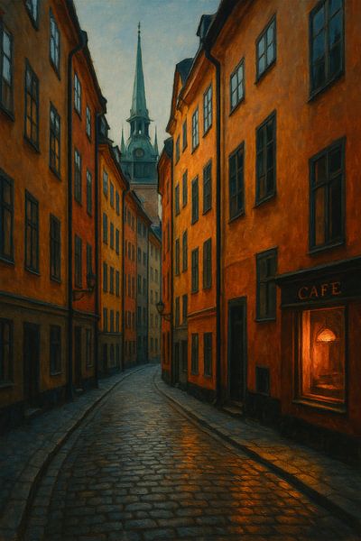 Stockholm Cobblestone Solitude : Café Glow dans la vieille ville par Travel Shop