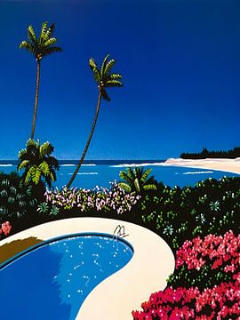 Hiroshi nagai - Zwembaddampgolf van Timeless Artworks