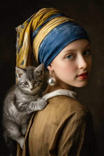 Girl with a Pearl Earring and the Cat