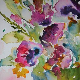 fleurs en violet et vert 2 sur ArtBoxi