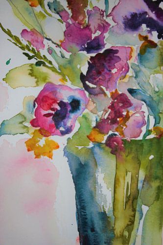 bloemen in paars en groen 2