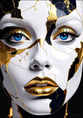 Exclusief portret met gouden accenten