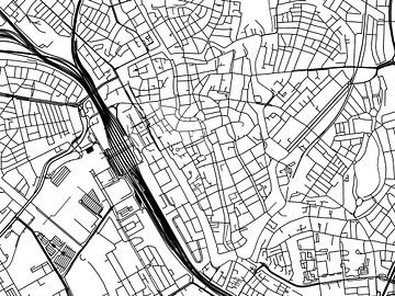 Karte von Utrecht Centrum in Schwarz ud Weiss von Map Art Studio