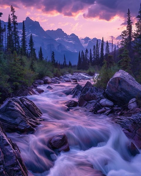 Bergpanorama in magisch licht van fernlichtsicht