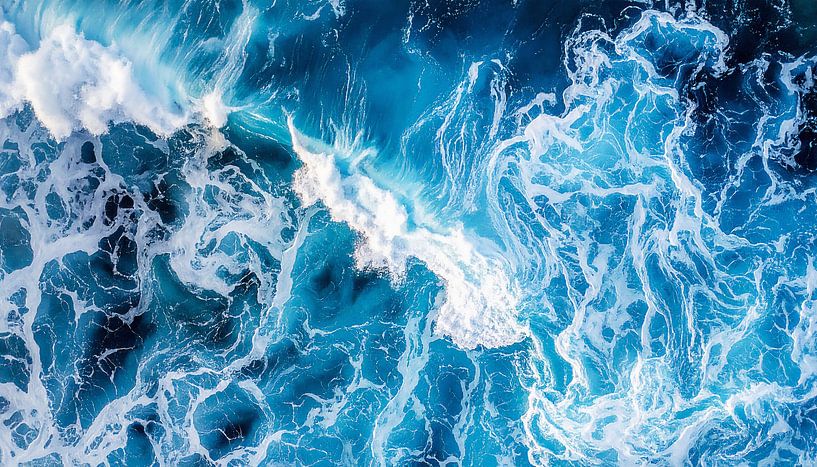 Luftbildhintergrund mit blauen Meer von Mustafa Kurnaz