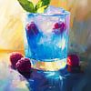 'Happy Hour' Cocktail in Blauw, Geel en Rood van Studio Ypie