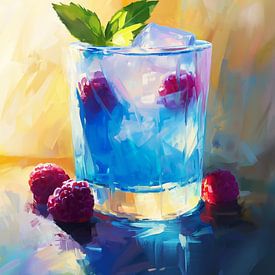 'Happy Hour' Cocktail in Blue, Yellow and Red by Studio Ypie