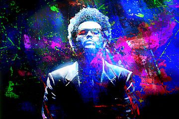 The Weeknd Modernes abstraktes Porträt von Art By Dominic