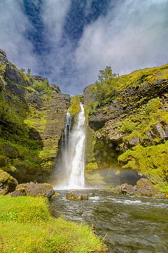 Gluggafoss waterfall in Iceland during a beautiful day by Sjoerd van der Wal