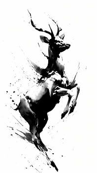 Hirsch am Rande der Bewegung