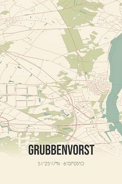 Alte Karte von Grubbenvorst (Limburg) von Rezona