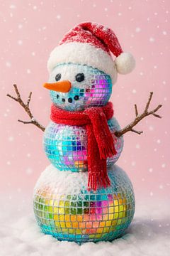 Disco Snowman Party van But First Framing