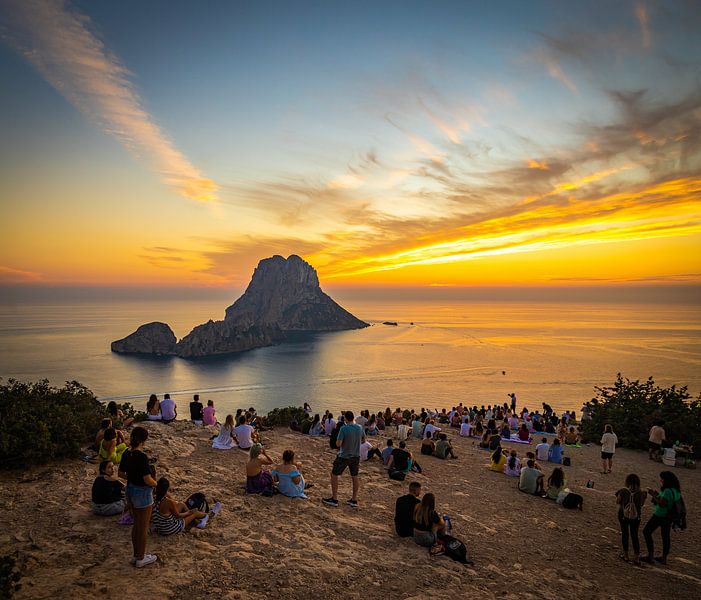 Spektakulärer Sonnenuntergang Es Vedrà , Ibiza Spanien von Patrick Fotografeert