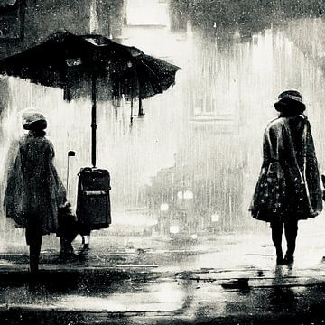 Girls in the rain. by Bart Henseler