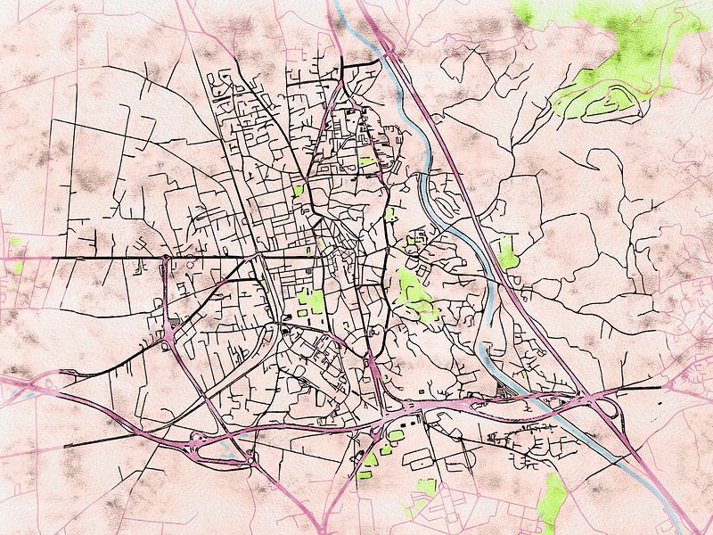 Carte de Salon-de-Provence avec le style 'Soothing Spring' par Maporia
