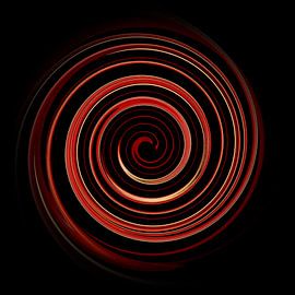 Faszinierende Farbspiralen auf Schwarz 01 / Spirale / Farbstrudel von Kerstin Franz