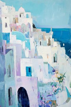 Blue coastal landscape by Poster Art Shop