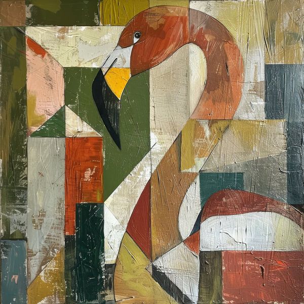 Geometric flamingo by Poster Art Shop