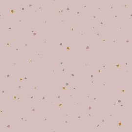 Papier peint abstrait Terrazzo en rose pastel, gris et brun. sur Dina Dankers