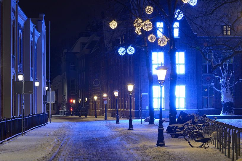 Nicolaaskerkhof and Agnietenstraat in Utrecht with Centraal Museum by Donker Utrecht