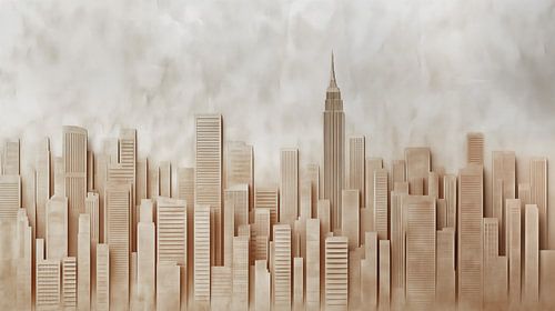 Skyline met bewolkte lucht