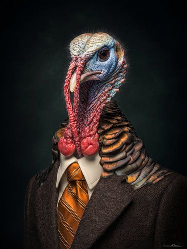 Gentleman turkey - majestic bird in a brown suit with