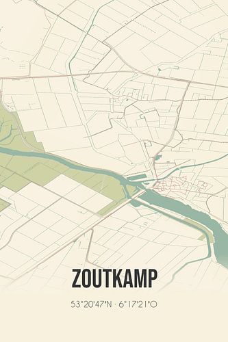 Alte Karte von Zoutkamp (Groningen)