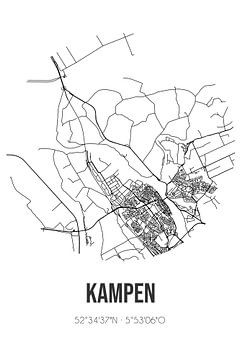 Kampen (Overijssel) | Map | Black and white by Rezona