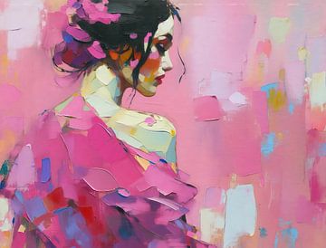Roze Abstract van De Mooiste Kunst