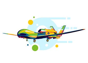 RQ-4 Global Hawk in Pop Art by Lintang Wicaksono