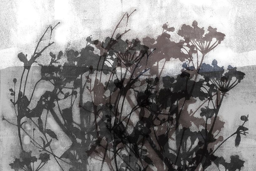 Taupe Flowers in wabi-sabi style by Dina Dankers