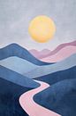 Gentle hills in the light of the evening sun by Poster Art Shop thumbnail