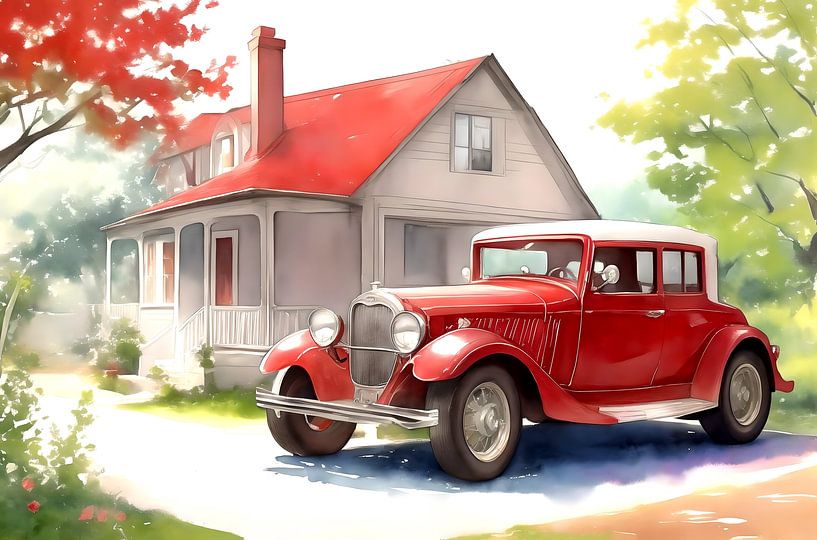 Roter Oldtimer der 1930er Jahre III von DeVerviersBelgium