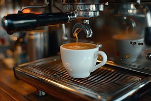 eine Tasse Kaffee oder Cappuccino trinken