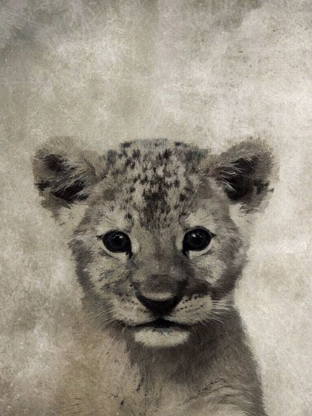 Pienter Panther | A sweet portrait of a panther in brown, beige and grey colours by Wil Vervenne