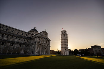 At Piazza dei Miracoli at sunrise, Pisa