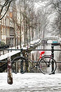 Amsterdam city centre in the winter