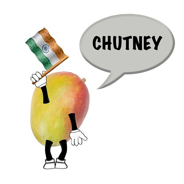 Fröhliches Mango-Chutney mit indischer Flagge von Grüntyers .