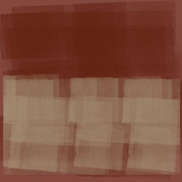 Terracotta en wit. Abstract kleurrijk schilderij geïnspireerd door Mark Rothko van Dina Dankers