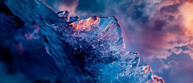 Wellenbewegung in dramatischer Beleuchtung von Poster Art Shop