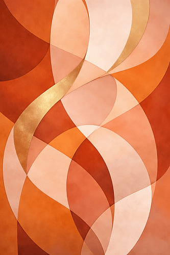 Warme Oranje Abstracte Curven