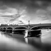 London Westminster Bridge in schwarz weiss von Manfred Voss, Schwarz-weiss Fotografie