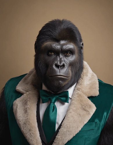 Der Gentleman-Gorilla im Anzug