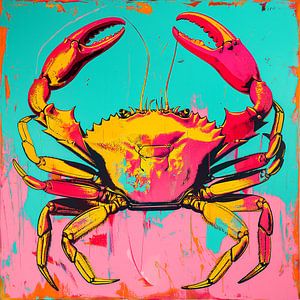 Pop-Art-Krabbe mit gemischten Medien