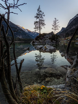 Während des Sonnenunterganges am Hintersee